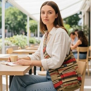 KAVU Striped Cotton Canvas Crossbody Messenger Bag Red Khaki Brown Utility purse